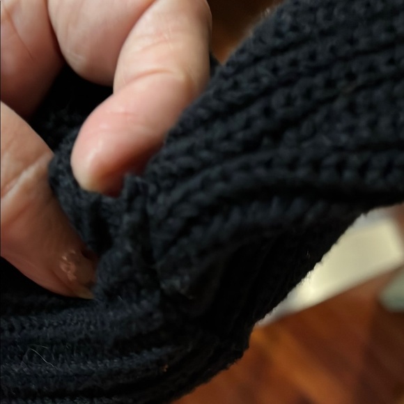 EUC Signature Jones NY Jacket- Button Up Black Faux Leather and Knit Sz L - Picture 8 of 11